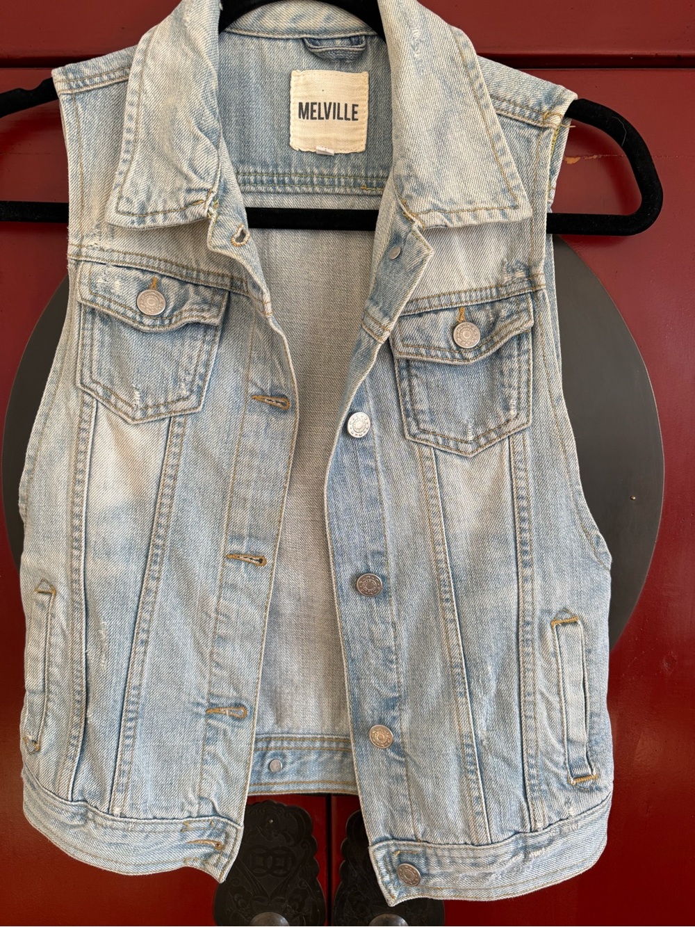 Brandy Melville Light Wash Denim Vest